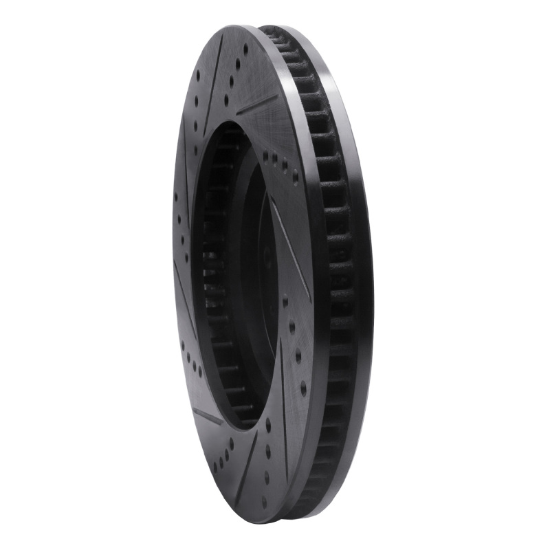 Cadillac CTS Brake Rotor (1) - Front Right - R1 Concepts - Drilled & Slotted - Black - `03-`07